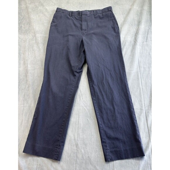 Banana Republic Chino Pants Men's 35x32 Straight Blue Flat Slacks RUNS SMALL - Picture 2 of 14